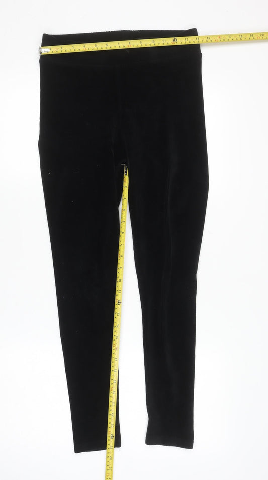 Nutmeg Womens Black Corduroy Stretch Leggings Size 8