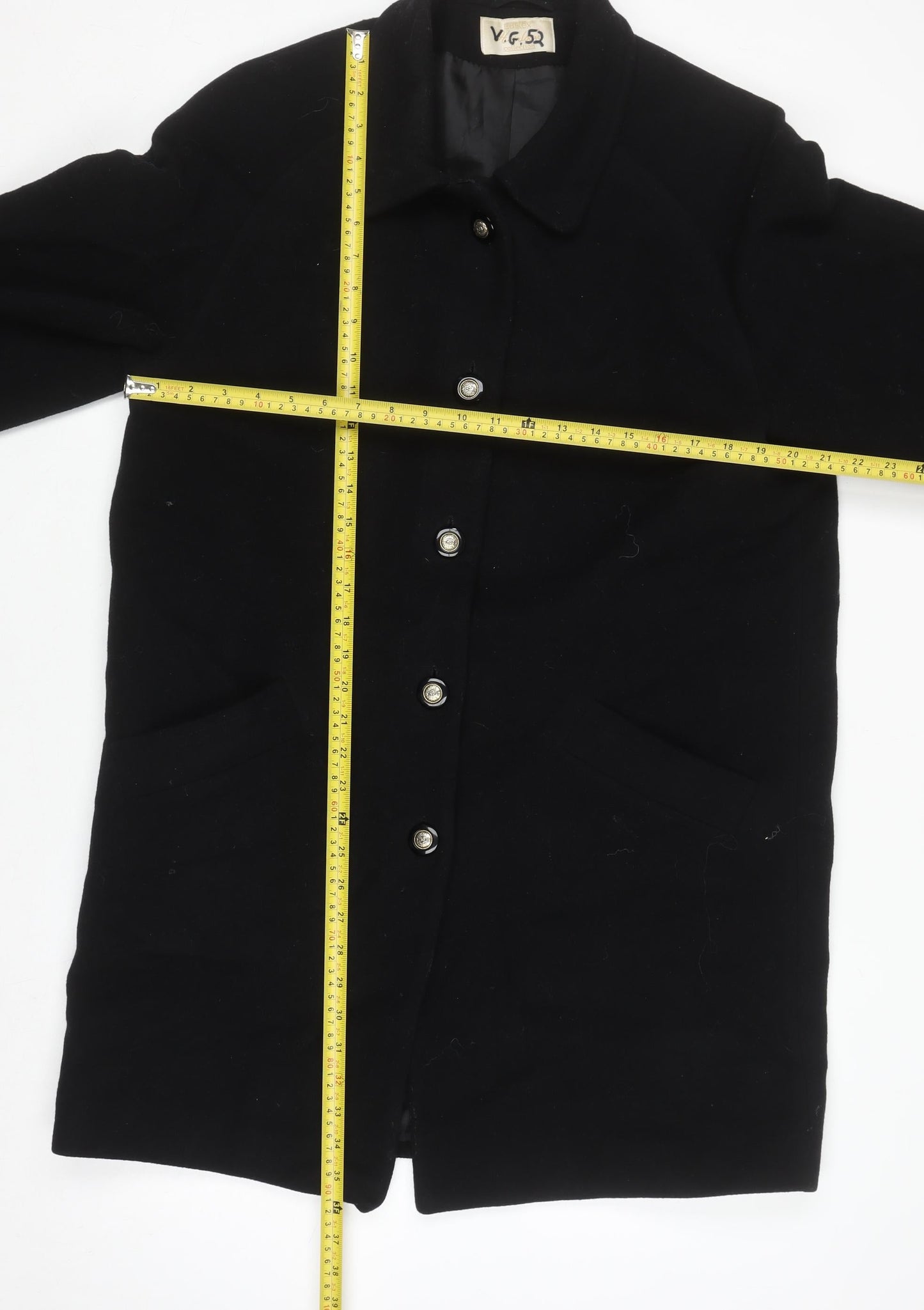 Womens UK Size 12 Eastex Black Overcoat