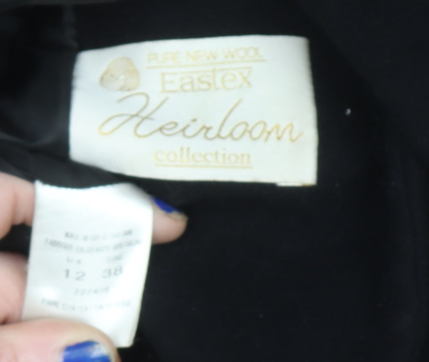 Womens UK Size 12 Eastex Black Overcoat