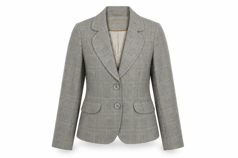 Next Petite Grey Check Two-Button Blazer Size 6 Women’s Tailored Jacket
