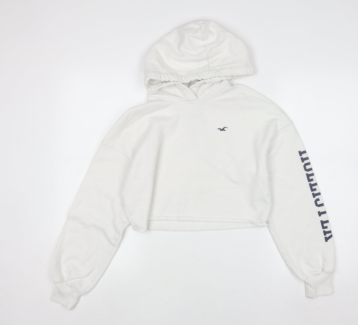 Womens UK Size S Hollister White Pullover Hoodie