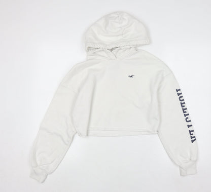 Womens UK Size S Hollister White Pullover Hoodie