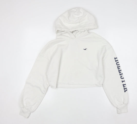 Womens UK Size S Hollister White Pullover Hoodie