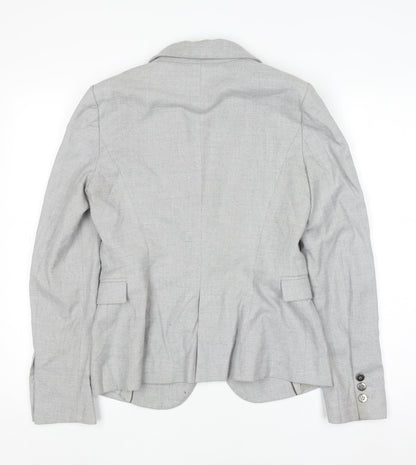 Zara Basic Women's Grey Blazer Size S Single Breasted Classic Workwear
