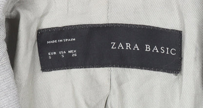 Zara Basic Women's Grey Blazer Size S Single Breasted Classic Workwear