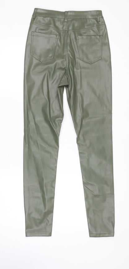 Womens UK Size 8 Missguided Slim Fit Leggings Green Trousers