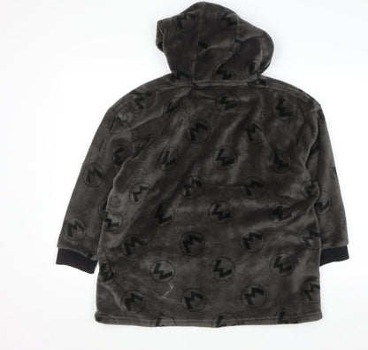 Primark Boys Grey Mario Kart Fleece Hooded Nightwear 10-12 Years