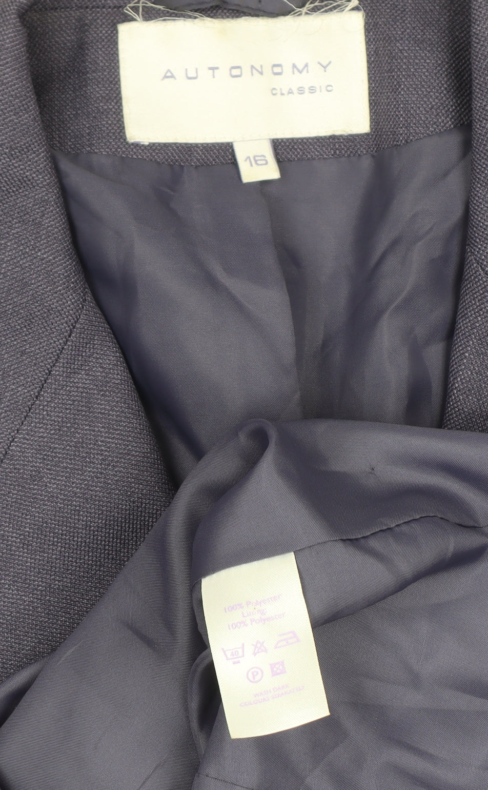 Womens UK Size 16 Autonomy Regular Purple Blazer