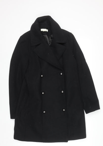 Womens UK Size 8 H&M Black Pea Coat