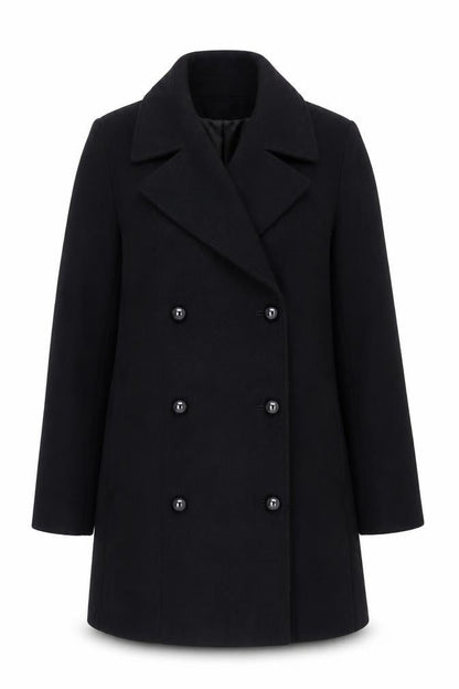 Womens UK Size 8 H&M Black Pea Coat