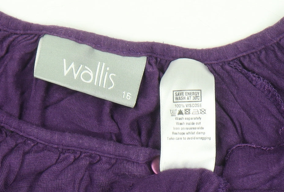 Womens UK Size 16 Wallis Purple Tunic Blouse