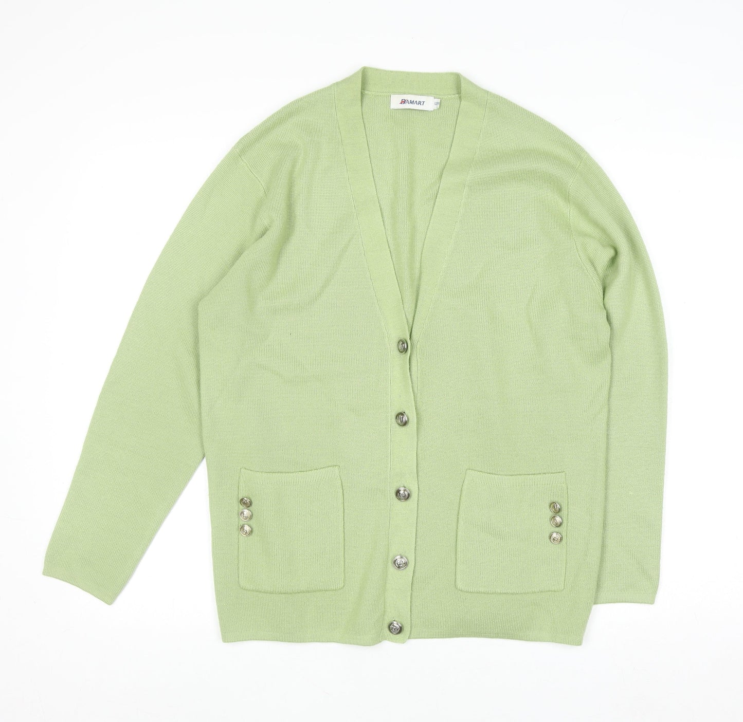 Womens UK Size 12/14 Damart Green Cardigan Jumper