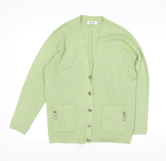 Womens UK Size 12/14 Damart Green Cardigan Jumper