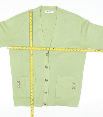 Womens UK Size 12/14 Damart Green Cardigan Jumper