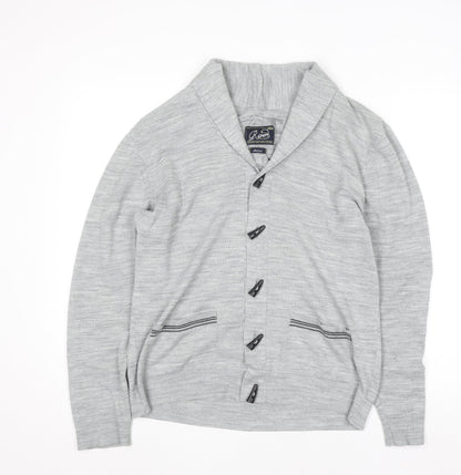 Mens UK Size M Roberto Island Grey Cardigan Jumper