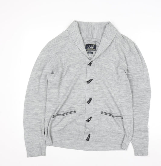 Mens UK Size M Roberto Island Grey Cardigan Jumper