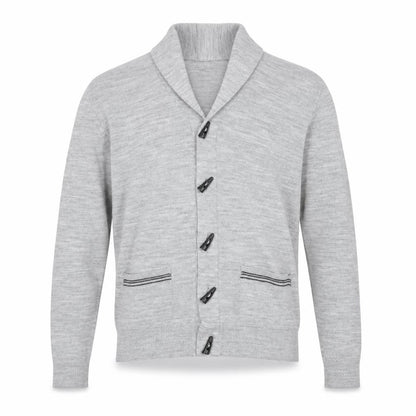 Mens UK Size M Roberto Island Grey Cardigan Jumper