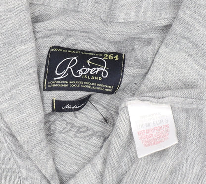 Mens UK Size M Roberto Island Grey Cardigan Jumper