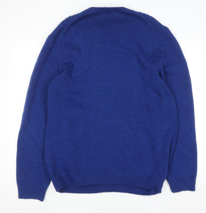 Topman Men’s Blue Cable-Knit Crew Neck Jumper Size XL