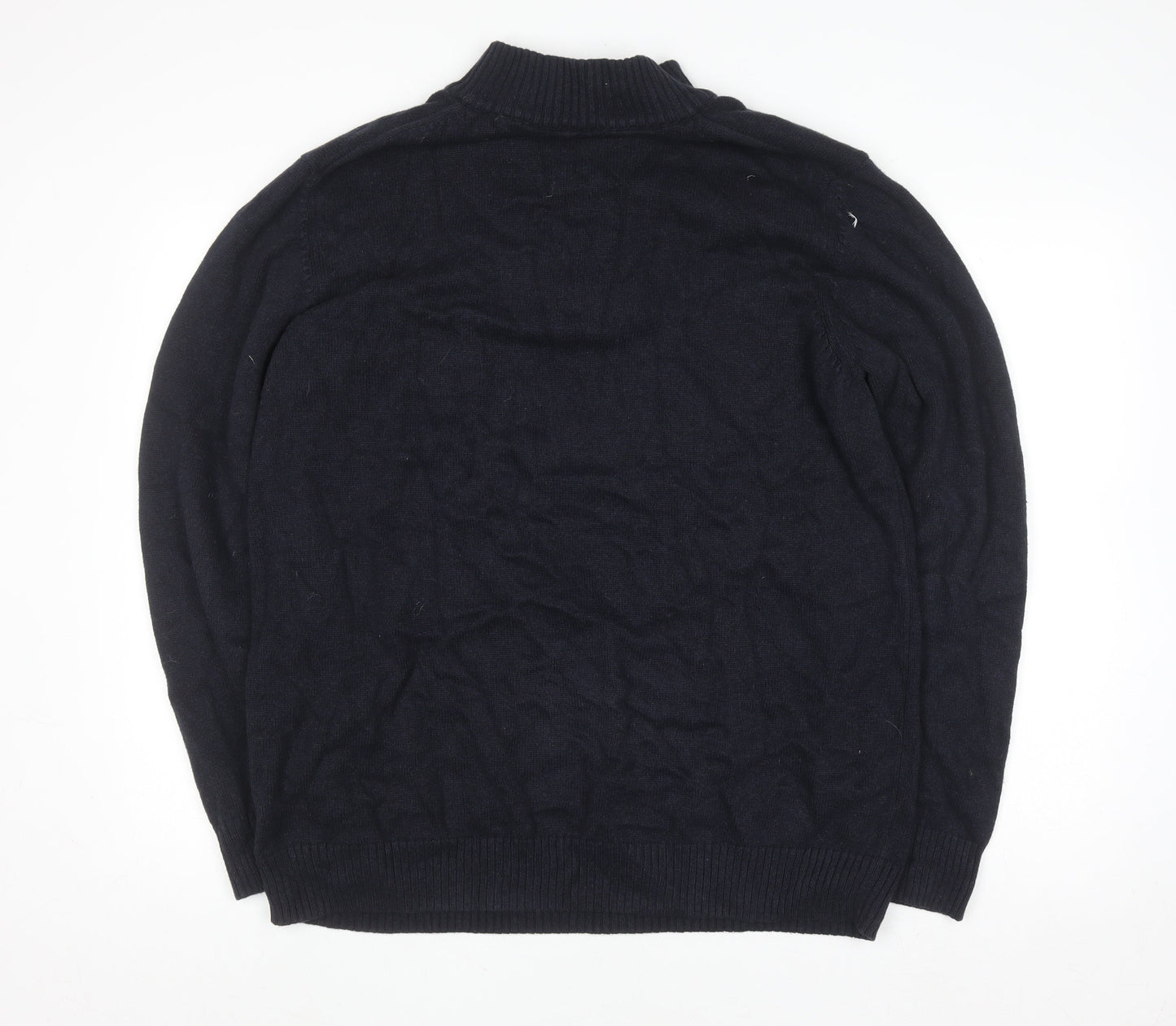 Mens UK Size L G.H. Bass & Co. Blue 1/2 Zip Jumper