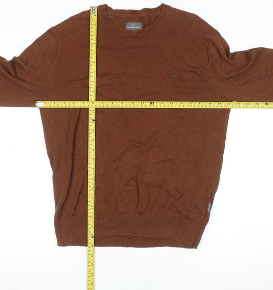 Peter Werth Men's Brown Cotton Crew Neck Jumper Size M