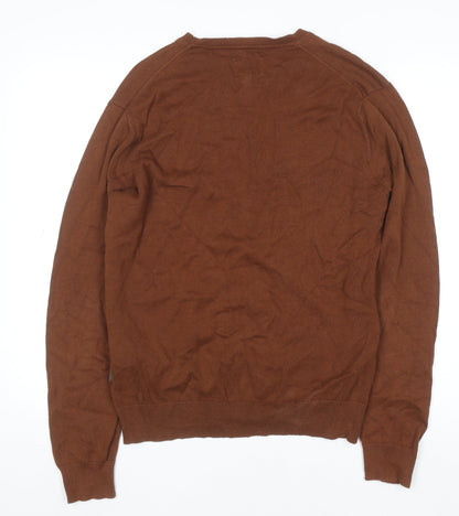 Peter Werth Men's Brown Cotton Crew Neck Jumper Size M