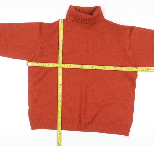 Artigiano Women’s Red Roll Neck Pure New Wool Jumper Size 16