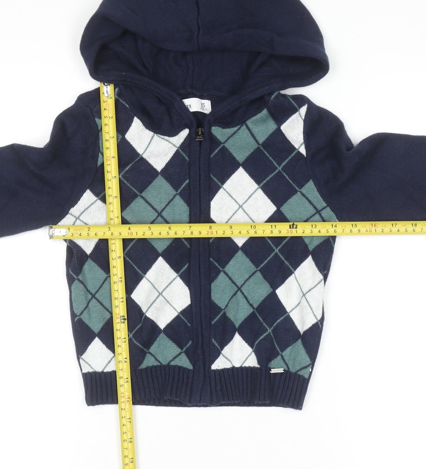 Womens UK Size XS Hollister Blue Full Zip Hoodie