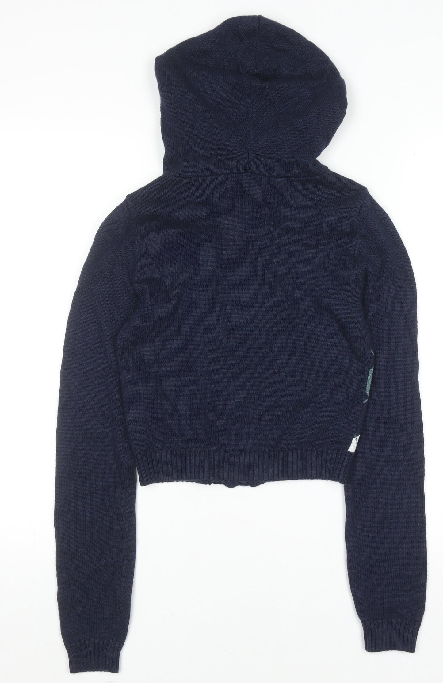 Womens UK Size XS Hollister Blue Full Zip Hoodie