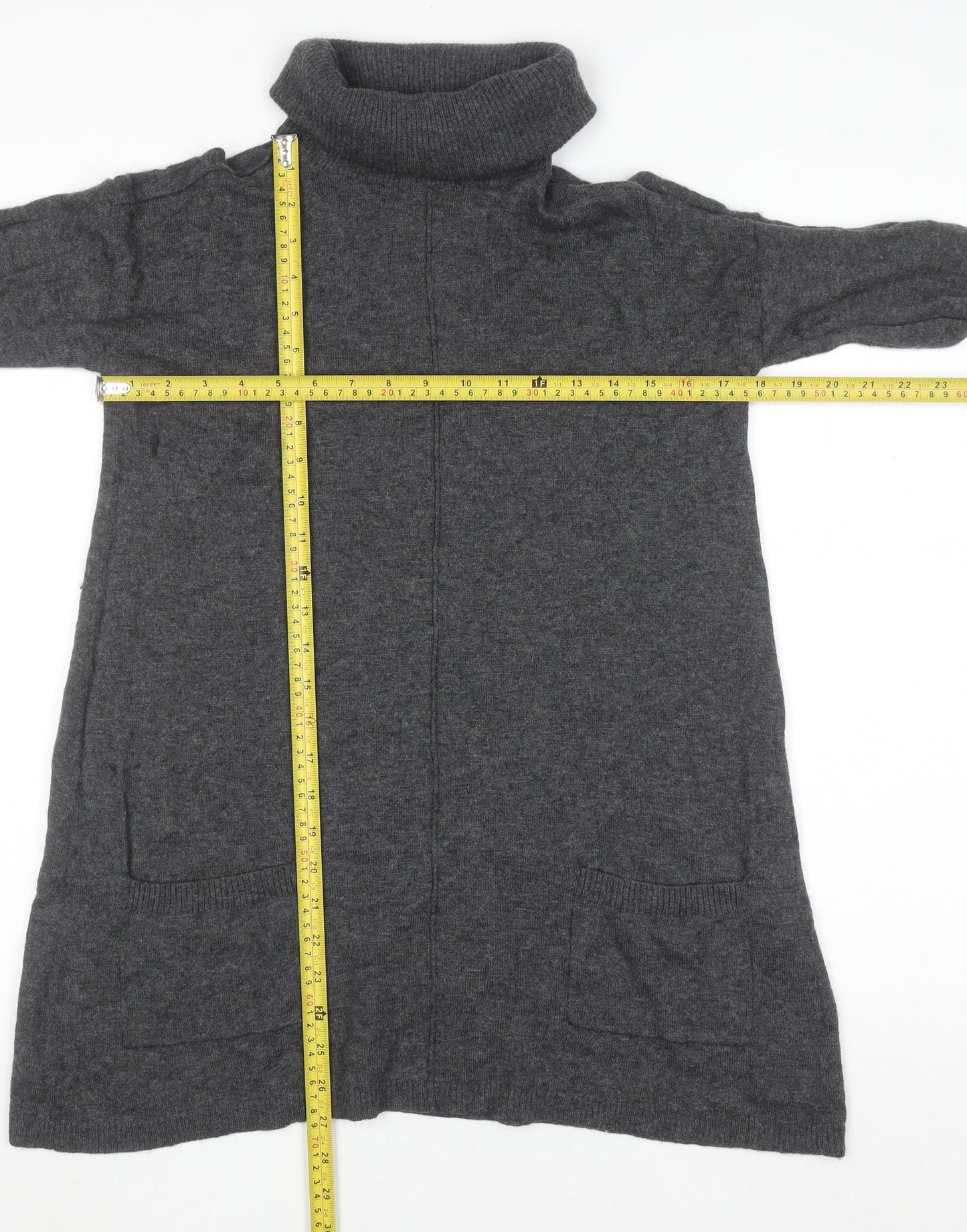 Womens UK Size 8 Fat Face Grey Tunic Jumper