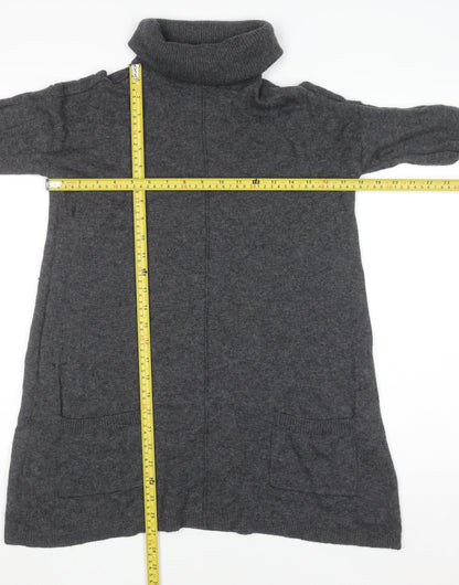 Womens UK Size 8 Fat Face Grey Tunic Jumper