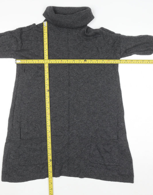 Womens UK Size 8 Fat Face Grey Tunic Jumper