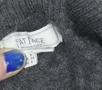 Womens UK Size 8 Fat Face Grey Tunic Jumper