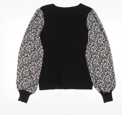 Womens UK Size 14 M&Co Black Tunic Blouse