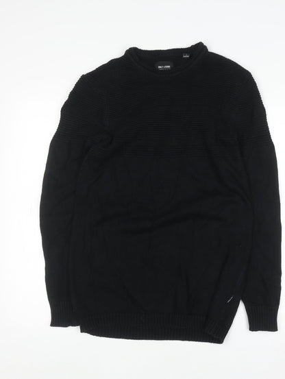 Unisex Adults UK Size S ONLY & SONS Black Pullover Jumper
