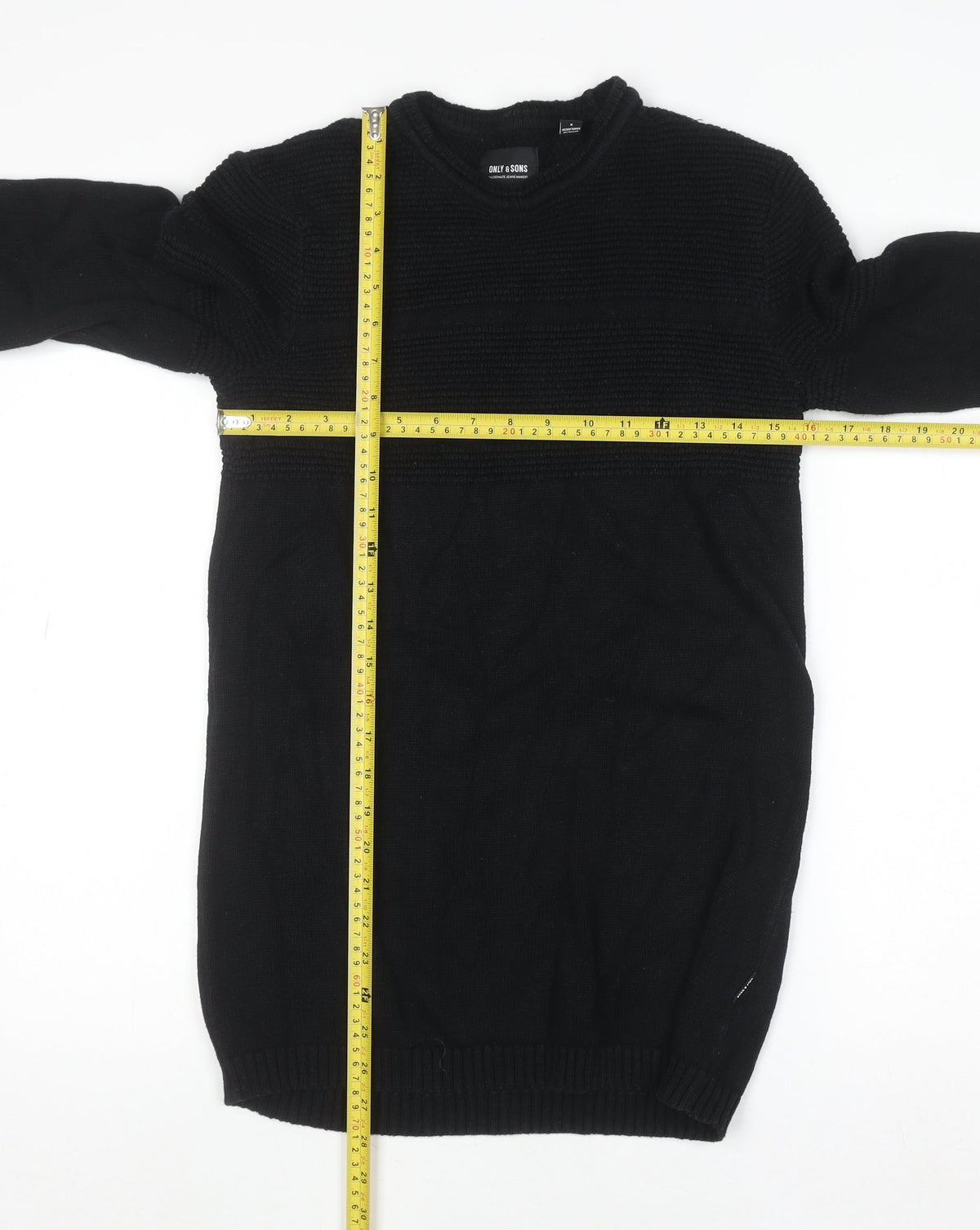 Unisex Adults UK Size S ONLY & SONS Black Pullover Jumper