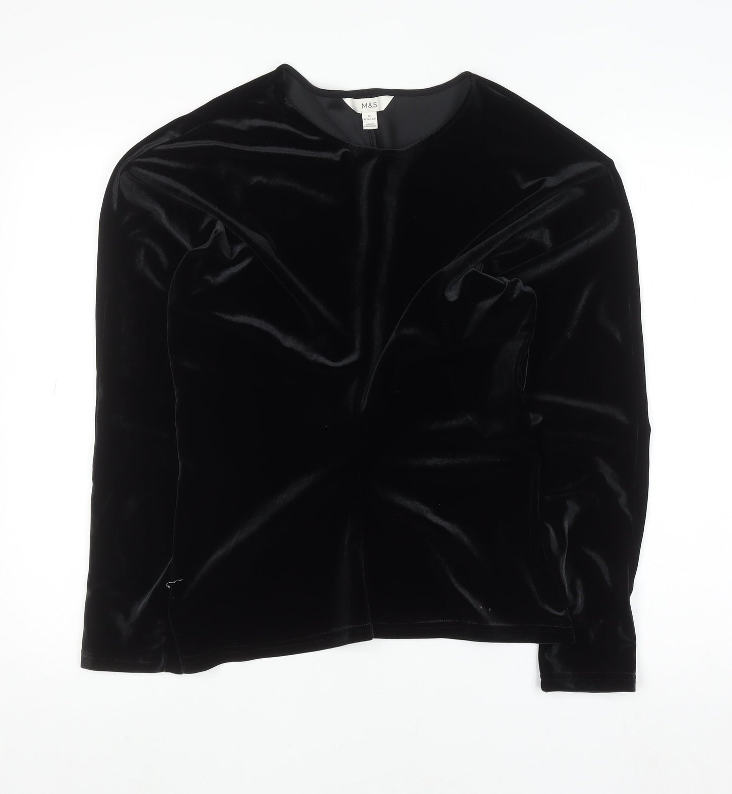 Womens UK Size 12 Marks and Spencer Black Basic Blouse