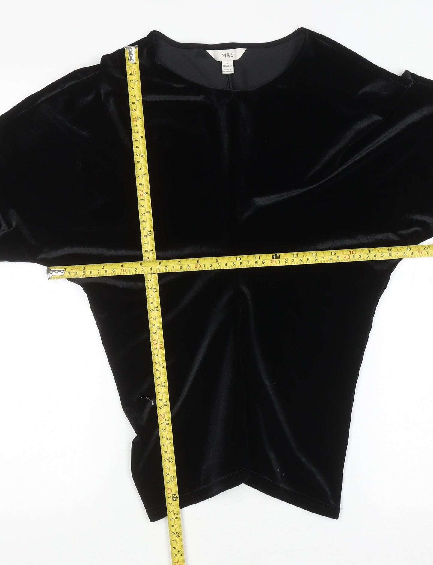 Womens UK Size 12 Marks and Spencer Black Basic Blouse