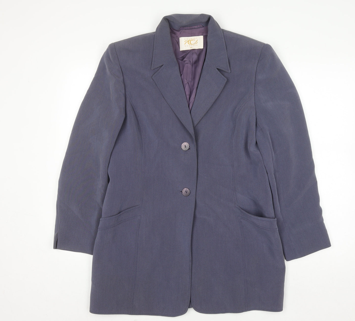 Womens UK Size 14 Country Casuals Regular Blue Blazer