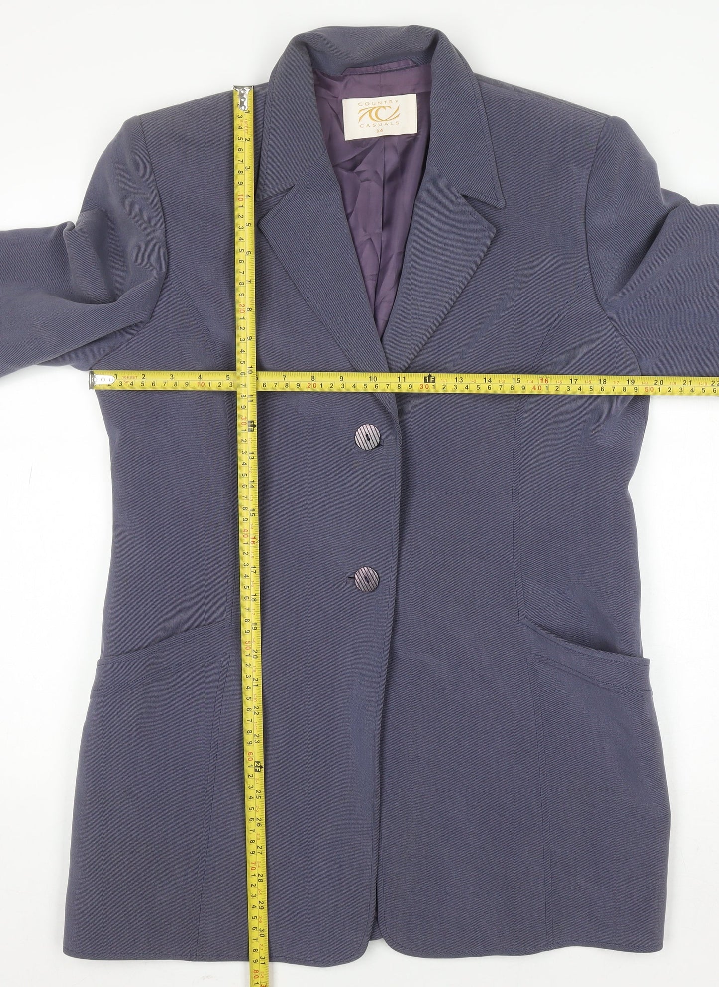 Womens UK Size 14 Country Casuals Regular Blue Blazer