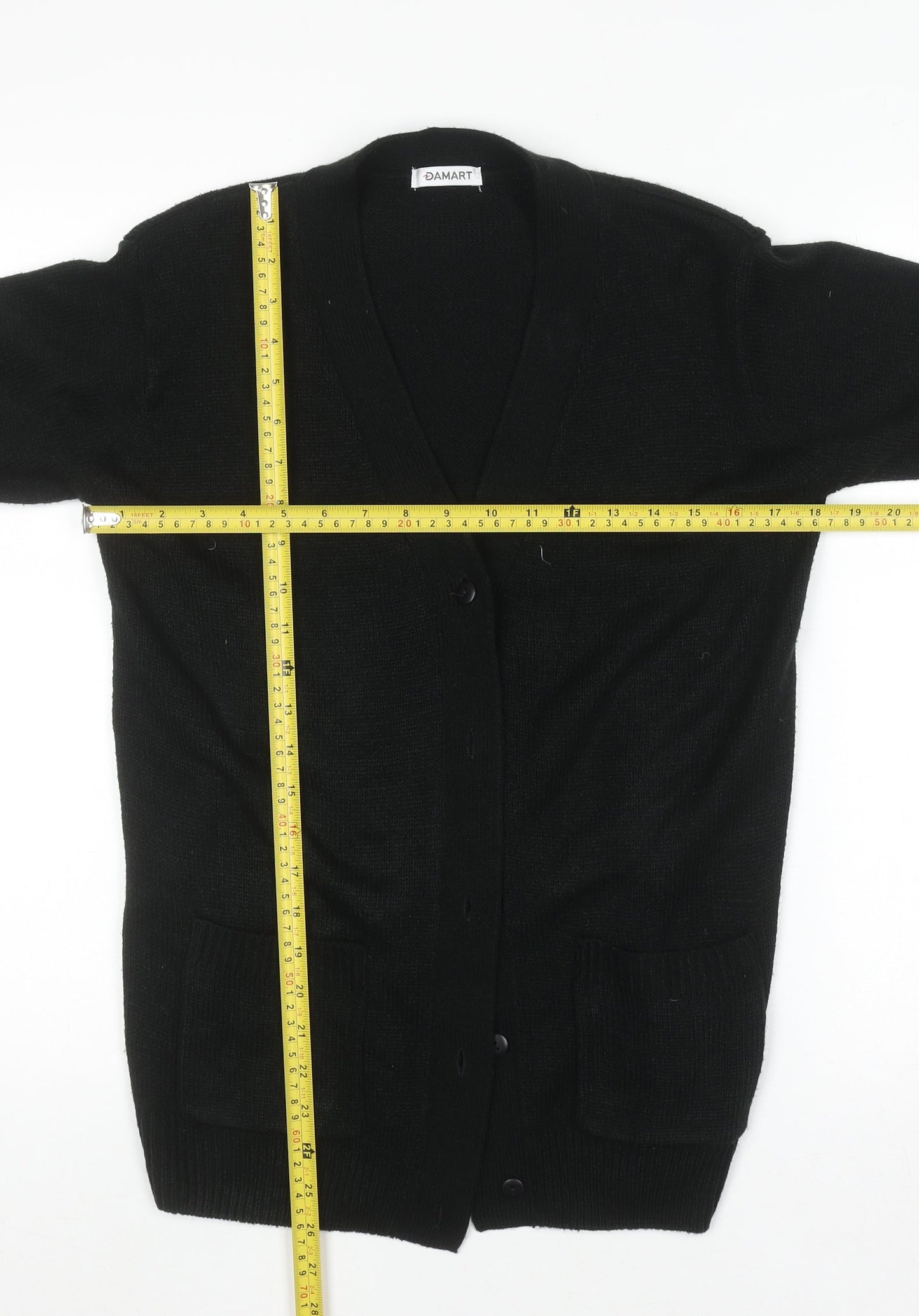 Womens UK Size XS Damart Black Cardigan Jumper
