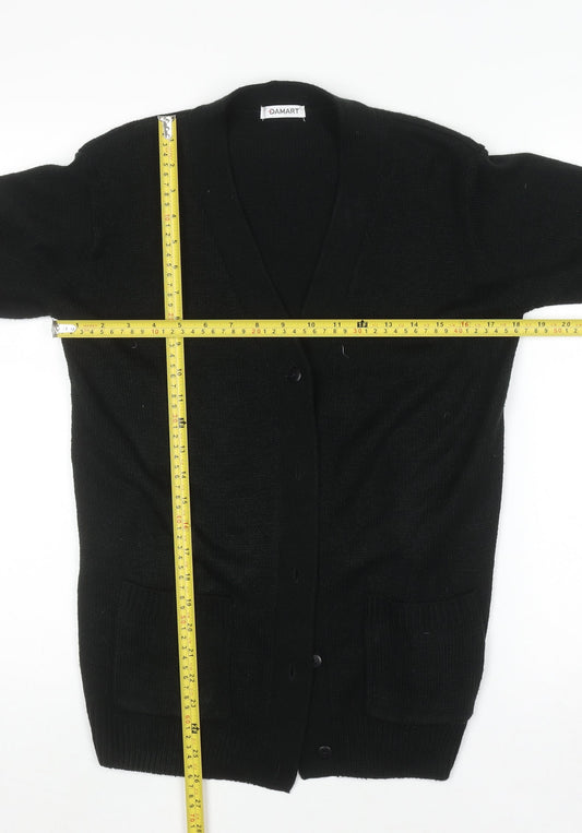 Womens UK Size XS Damart Black Cardigan Jumper