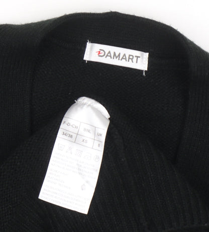 Womens UK Size XS Damart Black Cardigan Jumper