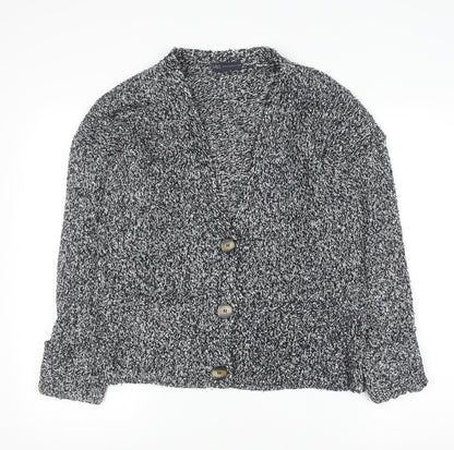 Marks & Spencer Women’s Grey Chunky Knit V-Neck Button Cardigan Size M