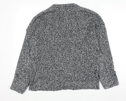 Marks & Spencer Women’s Grey Chunky Knit V-Neck Button Cardigan Size M