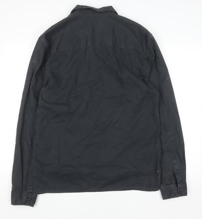 Topman Men’s Black Cotton Zip Overshirt Jacket Size L