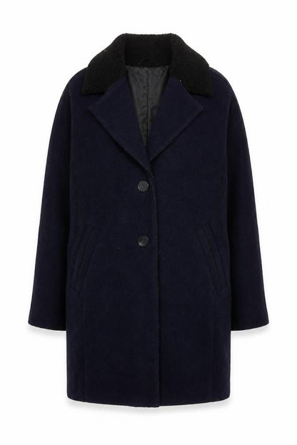 Womens UK Size 8 Zara Basic Blue Overcoat