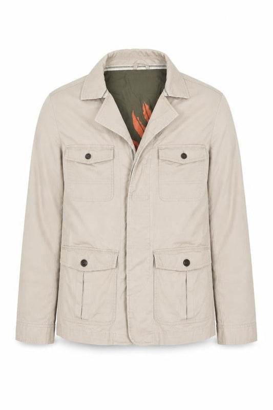 Brook Taverner Men’s Beige Cotton Military Jacket 40R