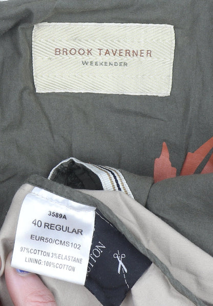 Brook Taverner Men’s Beige Cotton Military Jacket 40R