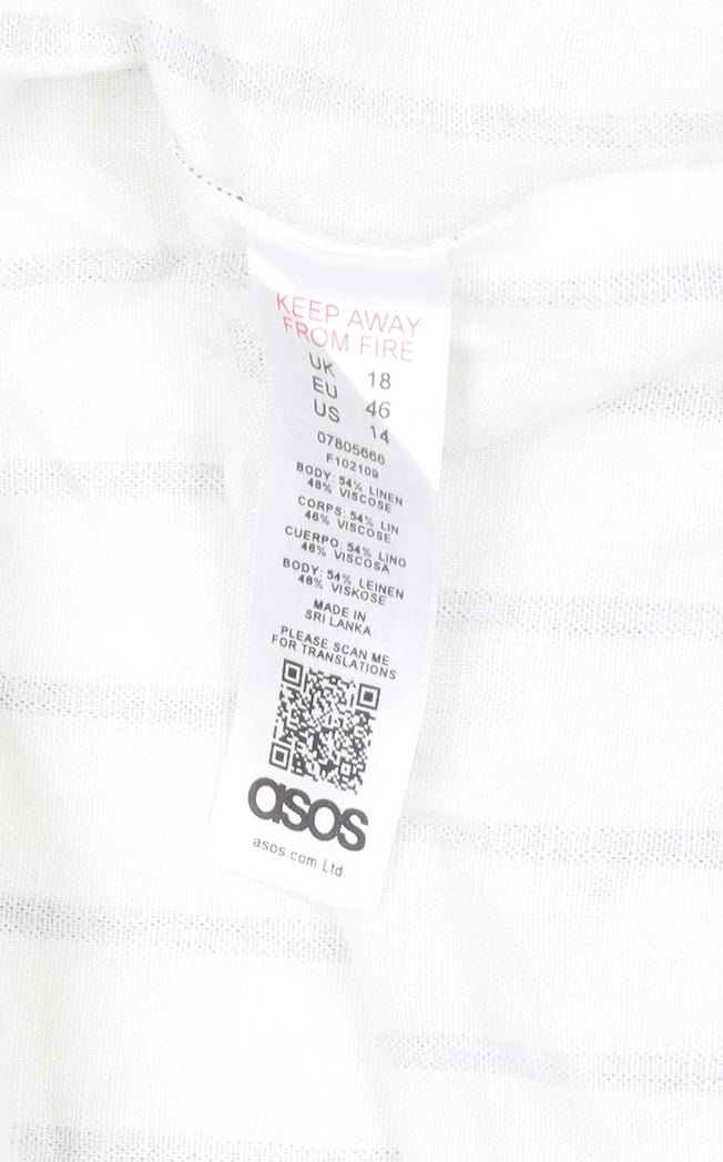 Womens UK Size 18 ASOS Wrap Linen Skirt